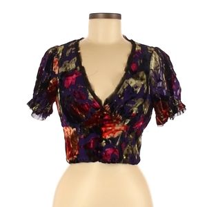 Urban Outfitters Velvet Floral Crop Top